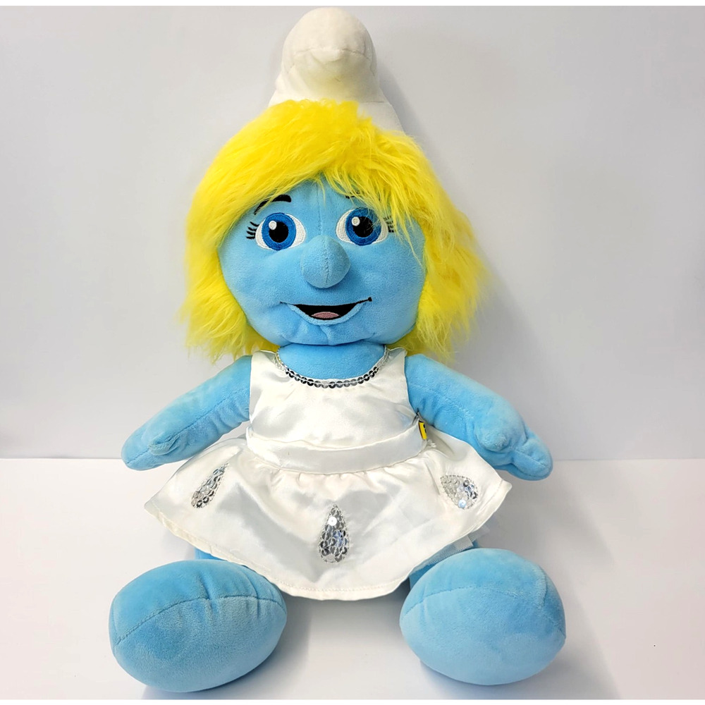 Build-A-Bear Workshop Smurfs Smurfette Plush Doll 18" Blue‎ Stuffed Toy Medium